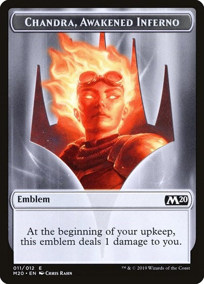 Emblem - Chandra, Awakened Inferno (Magic 2020 Core Set) Light Play