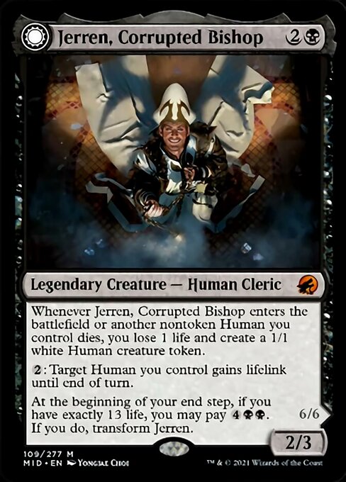 Jerren, Corrupted Bishop / Ormendahl, the Corrupter (Innistrad: Midnight Hunt) Light Play Foil