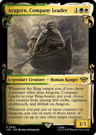 Aragorn, Company Leader (Showcase Scrolls) (Universes Beyond: The Lord of the Rings: Tales of Middle-earth) Near Mint Foil