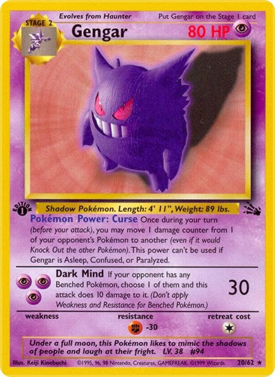 Gengar (20) (Fossil) Medium Play Unlimited