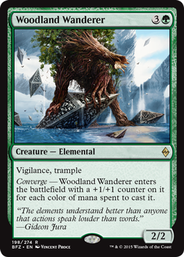 Woodland Wanderer (Battle for Zendikar) Medium Play Foil