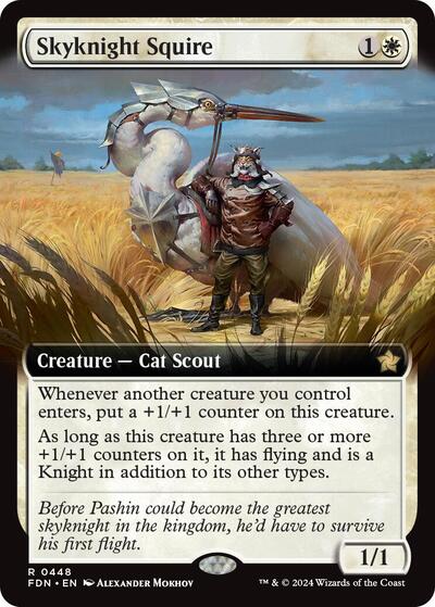 Skyknight Squire (Extended Art) (Foundations) Light Play Foil