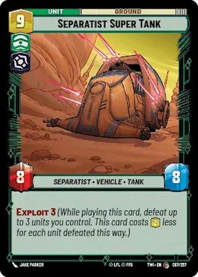 Separatist Super Tank (Twilight of the Republic) Near Mint Foil