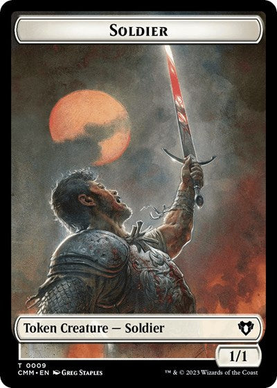 Soldier / Phyrexian Germ Double-Sided Token (Commander Masters) Medium Play Foil