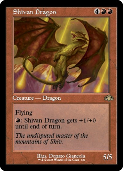 Shivan Dragon (Retro Frame) (Dominaria Remastered) Light Play