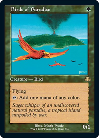 Birds of Paradise (Retro Frame) (Dominaria Remastered) Light Play