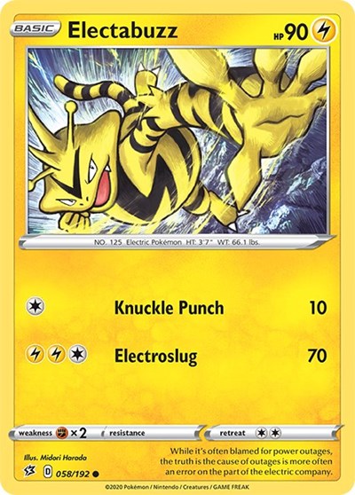 Electabuzz (SWSH02: Rebel Clash) Light Play Reverse Holofoil