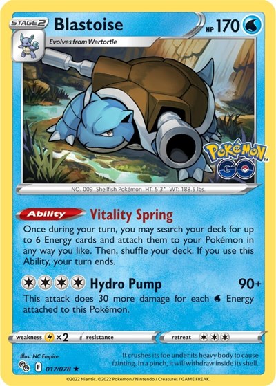 Blastoise (Pokemon GO) Light Play Holofoil