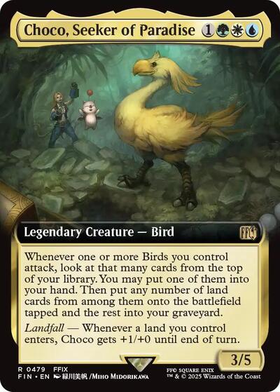 Choco, Seeker of Paradise (Extended Art) (Universes Beyond: FINAL FANTASY) Light Play Foil