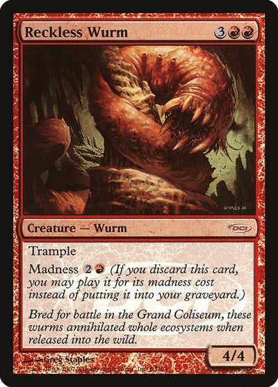 Reckless Wurm (Promos: WPN and Gateway) Near Mint Foil
