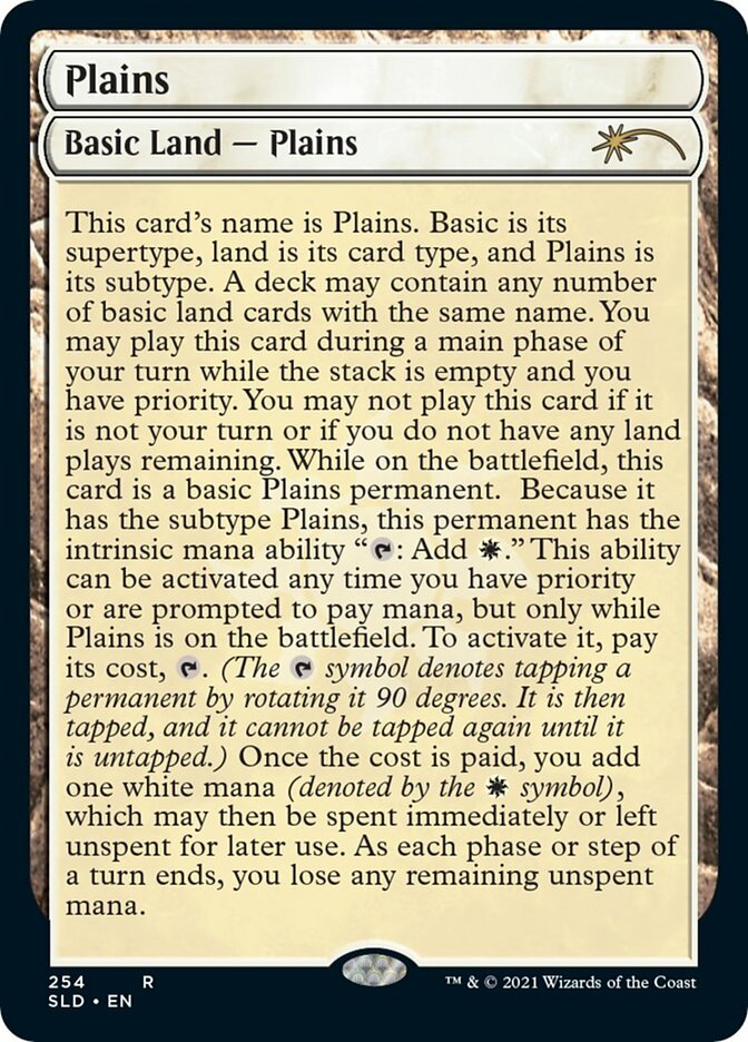 Plains 254 Full Text (Secret Lair) Near Mint