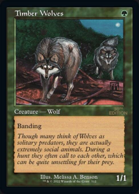 Timber Wolves (Retro Frame) (30th Anniversary Edition) Near Mint