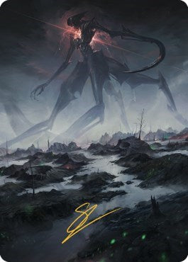 Swamp (50) Art Card (Gold-Stamped Signature) (Art Series: The Brothers' War) Near Mint