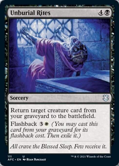 Unburial Rites (Commander 2021 Forgotten Realms) Light Play