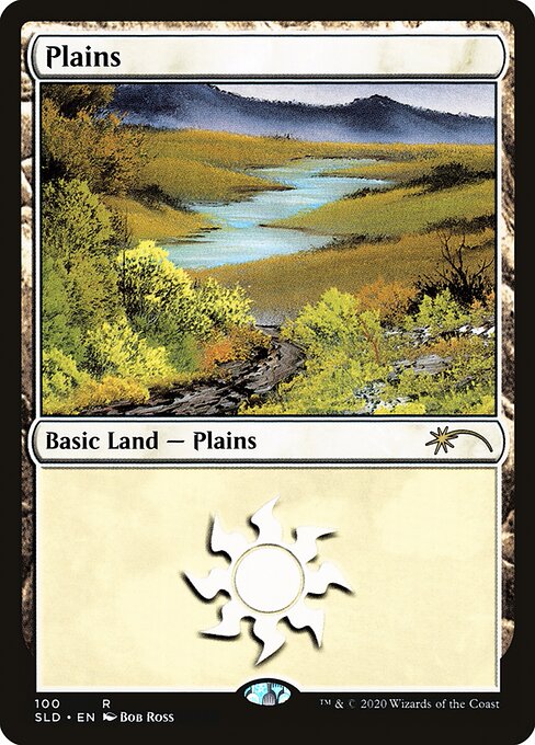 Plains 100 (Secret Lair) Light Play Foil