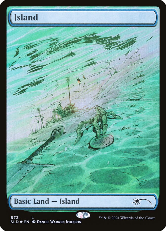 Island (673) (Secret Lair) Light Play Foil