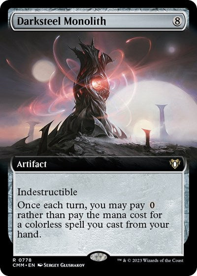 Darksteel Monolith (Extended Art) (Commander Masters) Light Play Foil