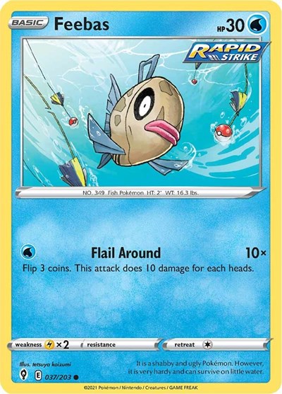Feebas (SWSH07: Evolving Skies) Light Play Reverse Holofoil