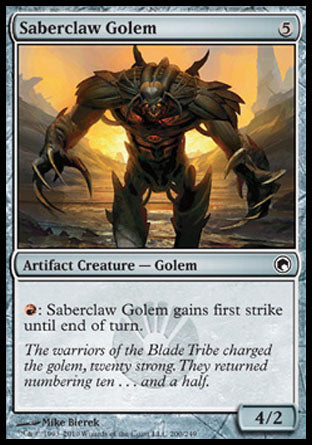 Saberclaw Golem (Scars of Mirrodin) Light Play Foil