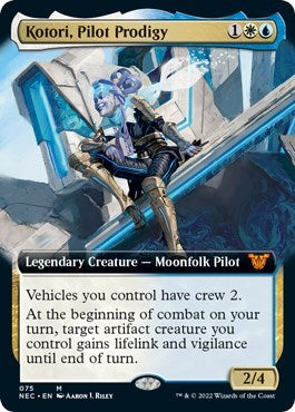 Kotori, Pilot Prodigy (Extended Art) (Commander: Kamigawa: Neon Dynasty) Damaged / Poor