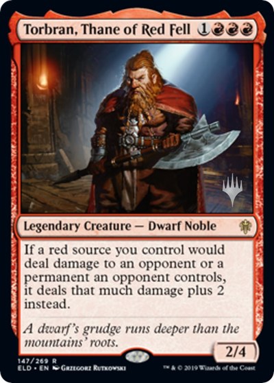 Torbran, Thane of Red Fell (Promo Pack: Throne of Eldraine) Light Play