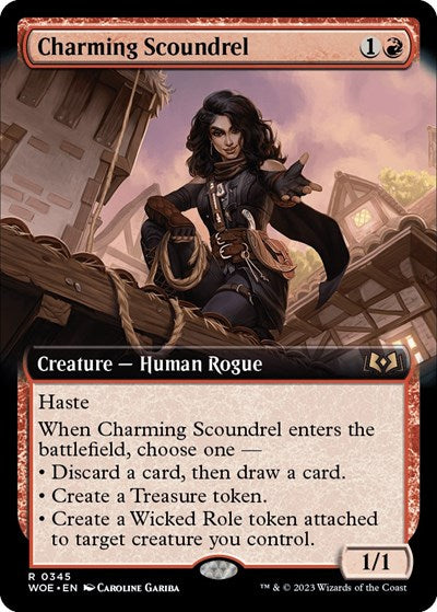 Charming Scoundrel (Extended Art) (Wilds of Eldraine) Light Play Foil