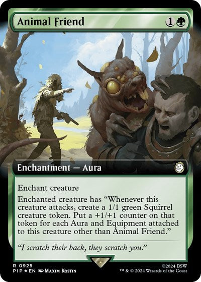 Animal Friend (Extended Art) (Surge Foil) (Universes Beyond: Fallout) Light Play Foil