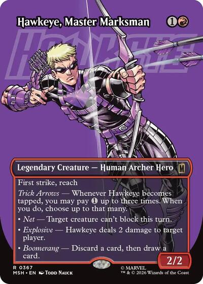 Hawkeye, Master Marksman (Borderless) (Marvel Super Heroes) Light Play