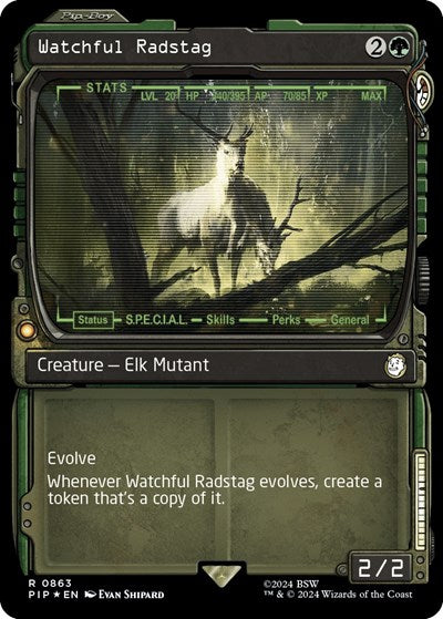 Watchful Radstag (Showcase) (Surge Foil) (Universes Beyond: Fallout) Near Mint Foil