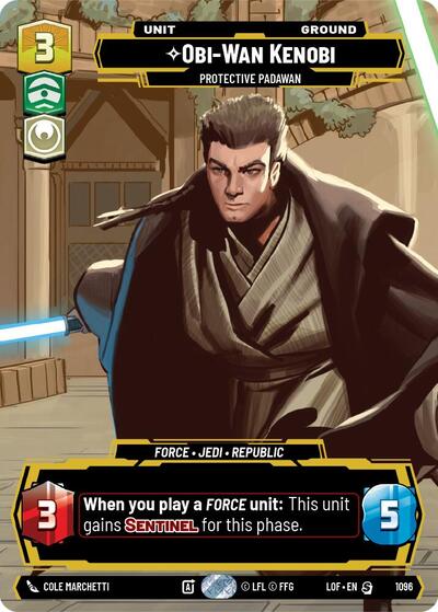 Obi-Wan Kenobi Protective Padawan (Prestige Foil) (Legends of the Force) Near Mint Foil