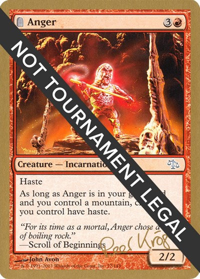 Anger - 2003 Peer Kroger (JUD) (World Championship Decks) Medium Play