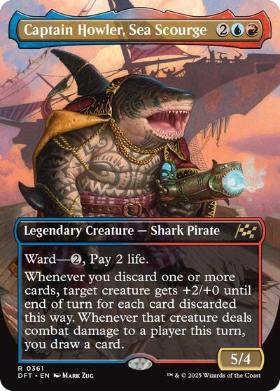 Captain Howler, Sea Scourge (Borderless) (Aetherdrift) Near Mint Foil