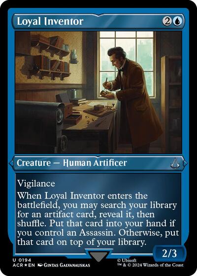 Loyal Inventor (Foil Etched) (Universes Beyond: Assassin's Creed) Light Play Foil
