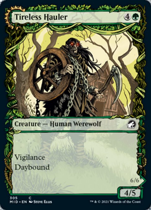 Tireless Hauler / Dire-Strain Brawler (Showcase) (Innistrad: Midnight Hunt) Light Play Foil