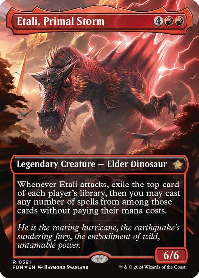 Etali, Primal Storm (Borderless) (Mana Foil) (Foundations) Light Play Foil