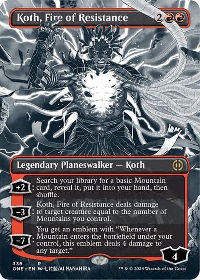 Koth, Fire of Resistance (Borderless) (Phyrexia: All Will Be One) Near Mint Foil