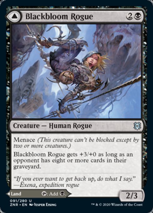 Blackbloom Rogue / Blackbloom Bog (Zendikar Rising) Light Play Foil