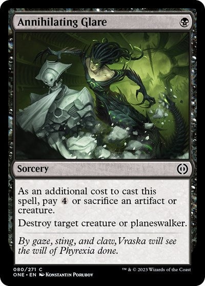 Annihilating Glare (Phyrexia: All Will Be One) Medium Play Foil