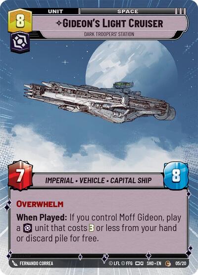 Gideon's Light Cruiser Dark Troopers' Station (Hyperspace) (Shadows of the Galaxy: Weekly Play Promos) Near Mint