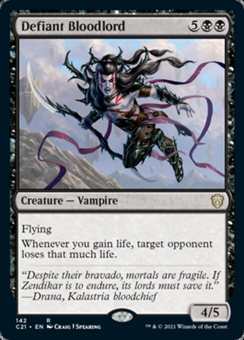 Defiant Bloodlord (Commander 2021 Strixhaven) Medium Play