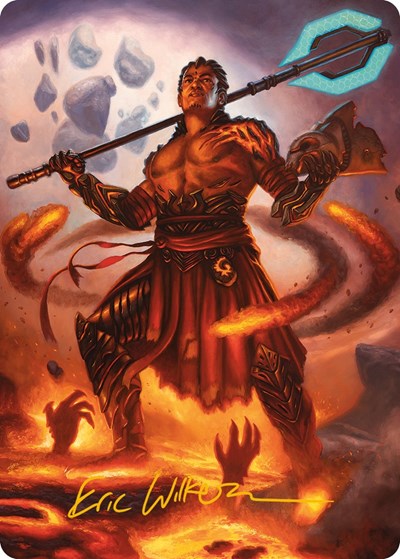 Koth, Fire of Resistance Art Card (Gold-Stamped Signature) (Art Series: Phyrexia: All Will Be One) Near Mint