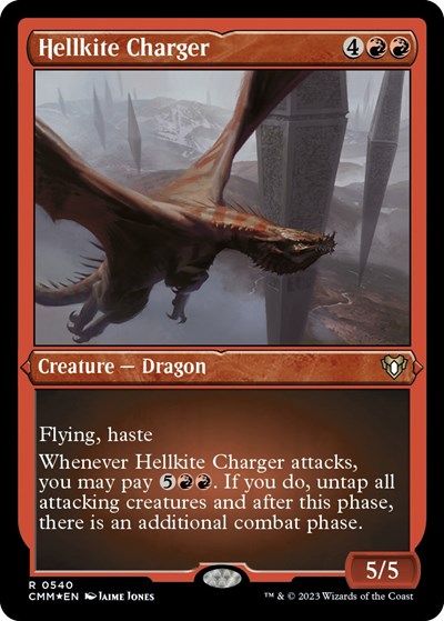 Hellkite Charger (Foil Etched) (Commander Masters) Light Play Foil