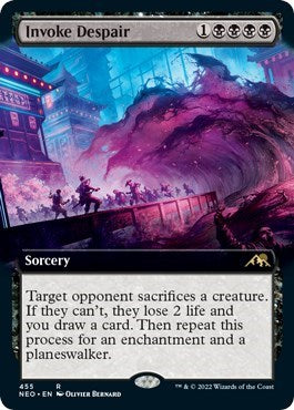 Invoke Despair (Extended Art) (Kamigawa: Neon Dynasty) Light Play Foil