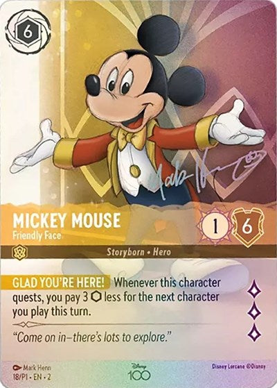 Mickey Mouse - Friendly Face (Alternate Art) (Disney100 Promos) Near Mint Holofoil