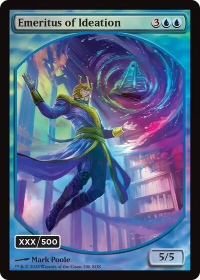 Emeritus of Ideation (Retro Frame) (Serial Numbered) (Double Rainbow Foil) (Secrets of Strixhaven) Near Mint Foil