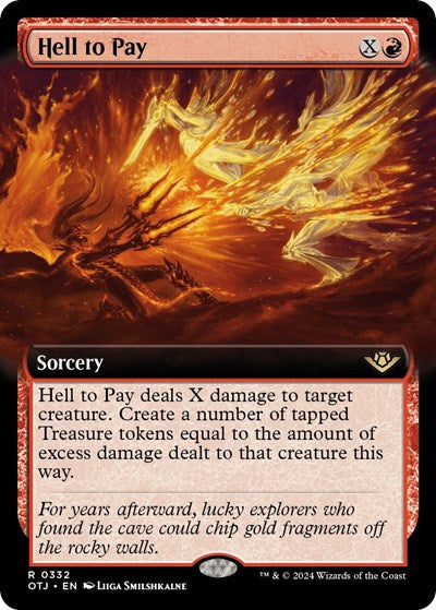 Hell to Pay (Extended Art) (Outlaws of Thunder Junction) Light Play Foil