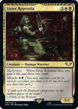 Sister Repentia (Surge Foil) (Universes Beyond: Warhammer 40K) Near Mint Foil