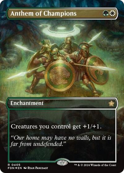 Anthem of Champions (Borderless) (Mana Foil) (Foundations) Near Mint Foil