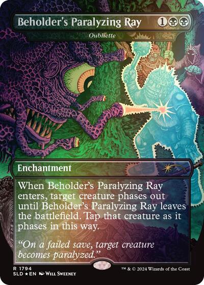 Beholder's Paralyzing Ray - Oubliette (Rainbow Foil) (Secret Lair) Light Play Foil