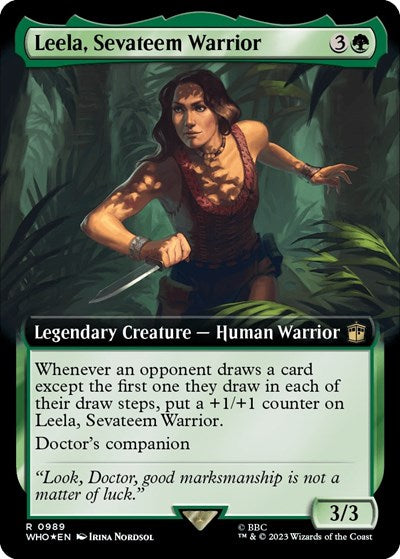 Leela, Sevateem Warrior (Extended Art) (Surge Foil) (Universes Beyond: Doctor Who) Light Play Foil